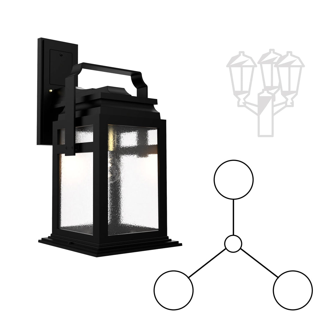 SNOC SERIE 65E - OPEN BOTTOM THREE HEAD DOWN MOUNT FOR MEDIUM POST 26501 3A - Post