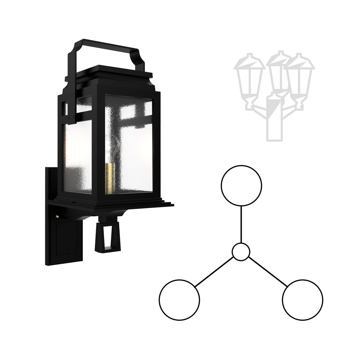 SNOC SERIE 65E - THREE HEAD UP MOUNT FOR MEDIUM POST 26502 3A - Post