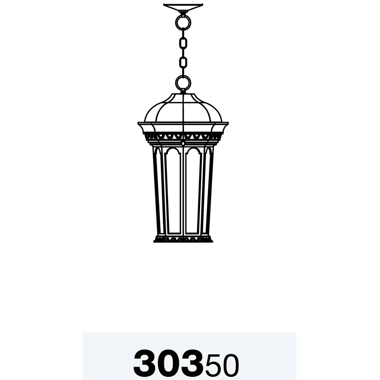 SNOC, MILAN - CEILING MOUNTING WITH CHAIN OPEN BOTTOM LARGE FORMAT 30350, OUTDOOR CEILING LIGHT