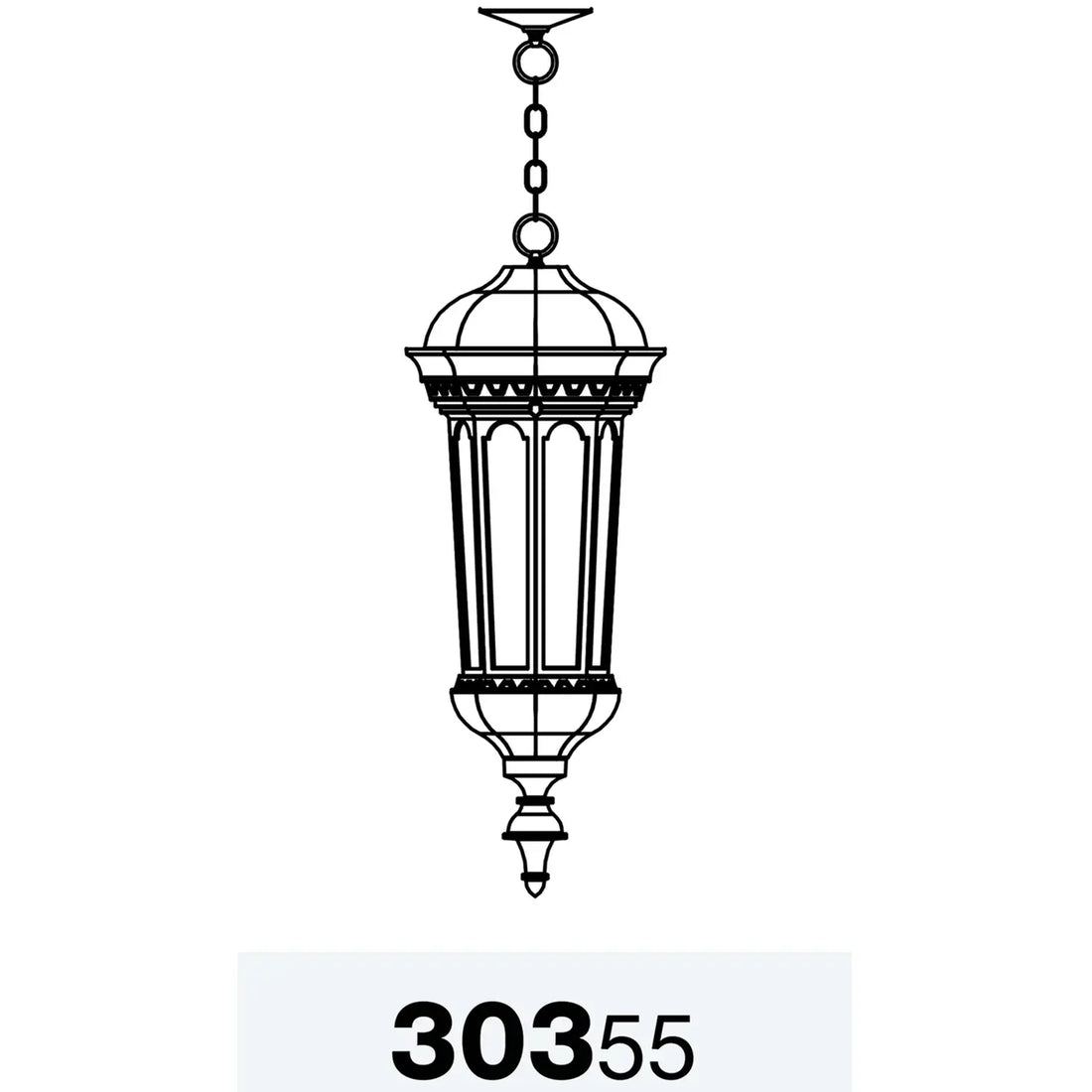 SNOC, MILAN - CEILING MOUNTING WITH CHAIN CLOSED BOTTOM LARGE FORMAT 30355, OUTDOOR CEILING LIGHT