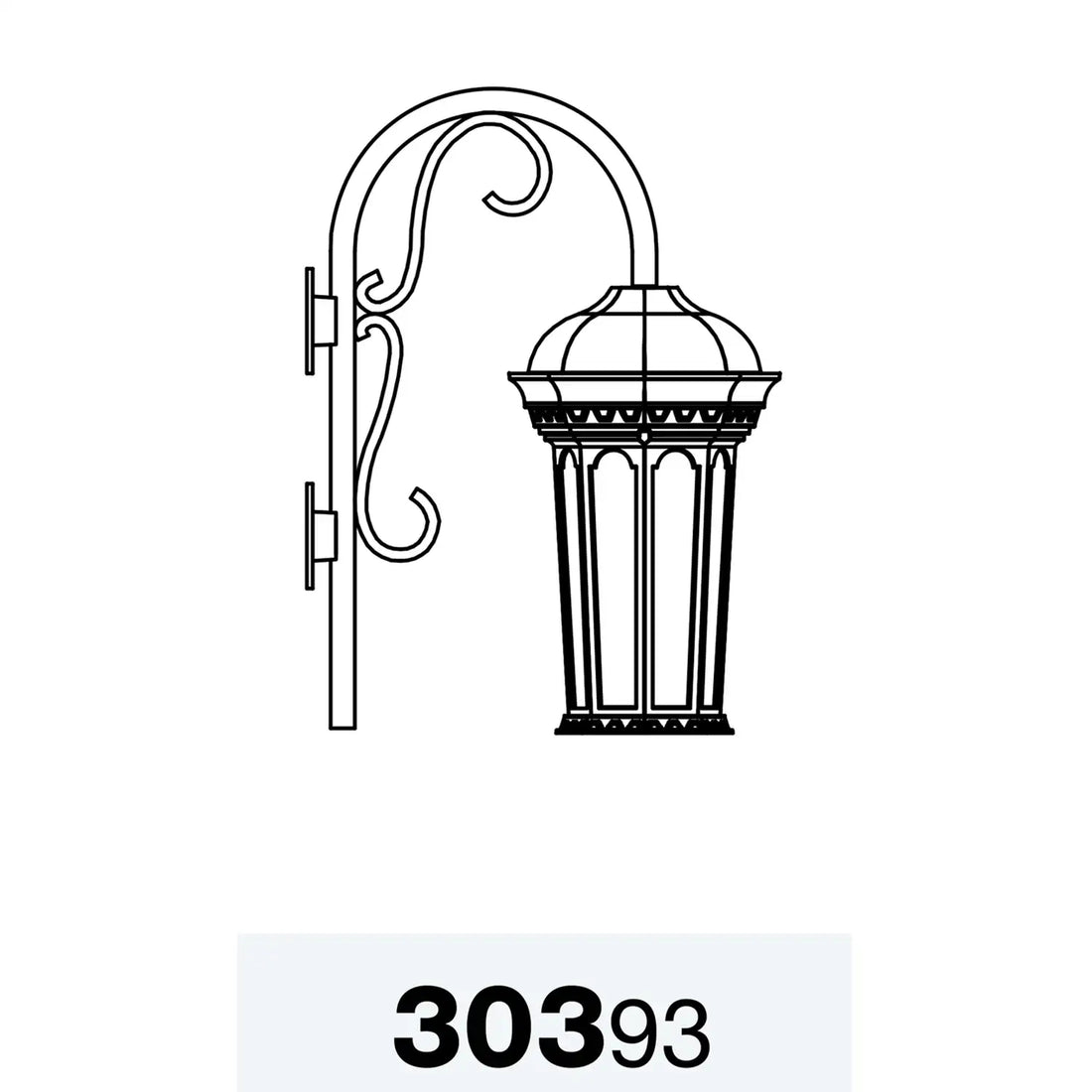 SNOC, MILAN - LARGE OPEN BOTTOM CANE DOWN WALL MOUNT 30393, OUTDOOR WALL LIGHTS