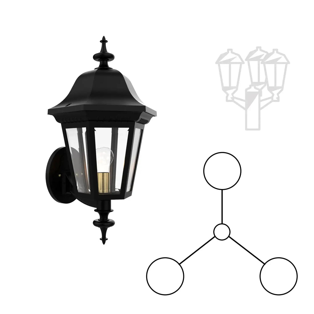 SNOC MANOR - 3 HEAD UP MOUNT FOR TALL POST 31224 3A - Post