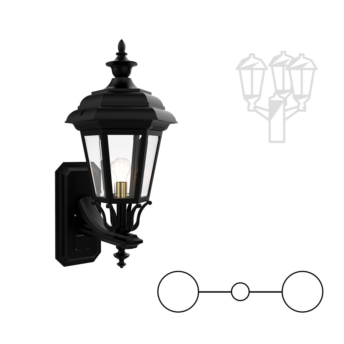 SNOC JAMESTOWN 31412 DOUBLE HEAD UP MOUNT WITH FINIAL FOR LARGE POST 31412 2A - Post