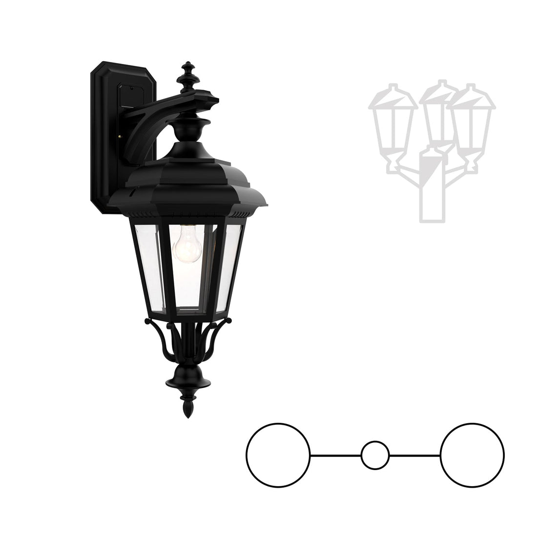 SNOC JAMESTOWN - DOUBLE HEAD DOWN CLOSED BOTTOM MOUNT FOR LARGE POST 31418 2A - Post