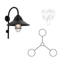 SNOC SAN FRANCISCO - THREE HEAD DOWN CANE MOUNT WITH GLOBE AND LARGE GRID 32299 3A - Post