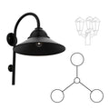 SNOC SAN FRANCISCO - THREE HEAD DOWN MOUNT ON CANE OPEN BOTTOM LARGE 32499 3A - Post