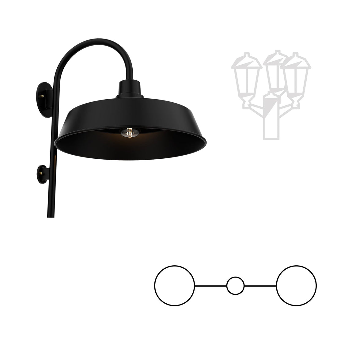 SNOC SAN FRANCISCO - DOUBLE HEAD DOWN MOUNT ON LARGE OPEN BOTTOM CANE 32999 2A - Post