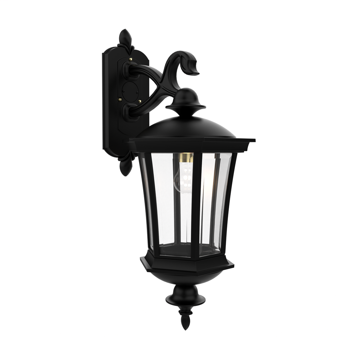 SNOC, WESTMINSTER - WALL MOUNT DECORATIVE ARM DOWN LARGE CLOSED BOTTOM 33515, OUTDOOR WALL LIGHTS