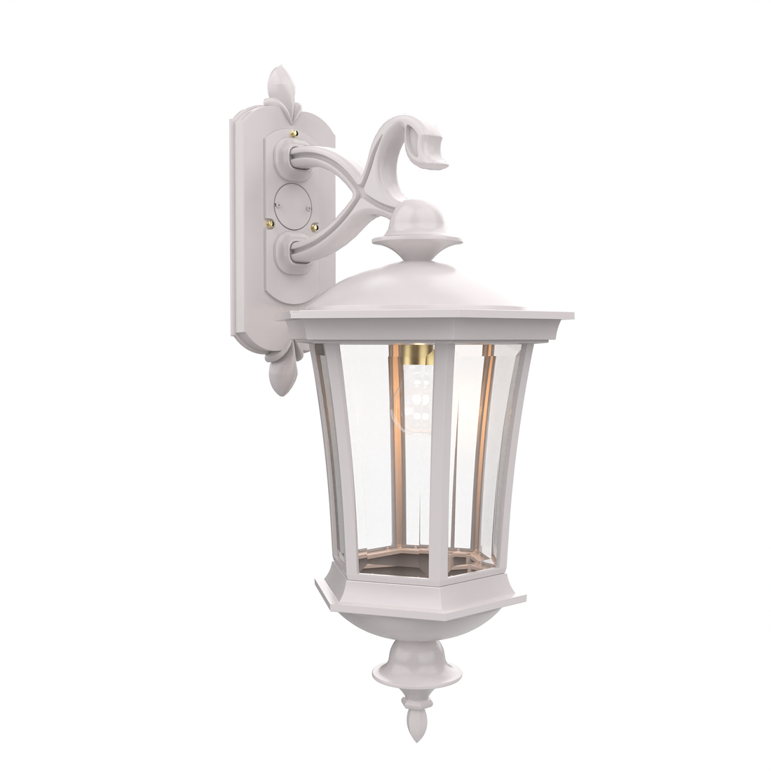 SNOC, WESTMINSTER - WALL MOUNT DECORATIVE ARM DOWN LARGE CLOSED BOTTOM 33515, OUTDOOR WALL LIGHTS