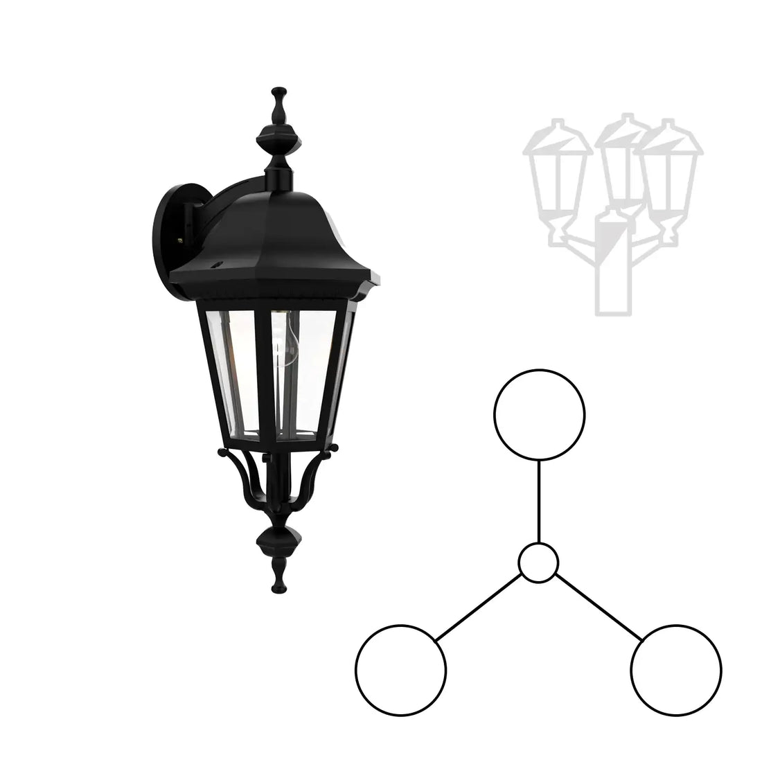 SNOC FLORENCE - THREE HEAD DOWN CLOSED BOTTOM MOUNT FOR LARGE POST 33725 3A - Post