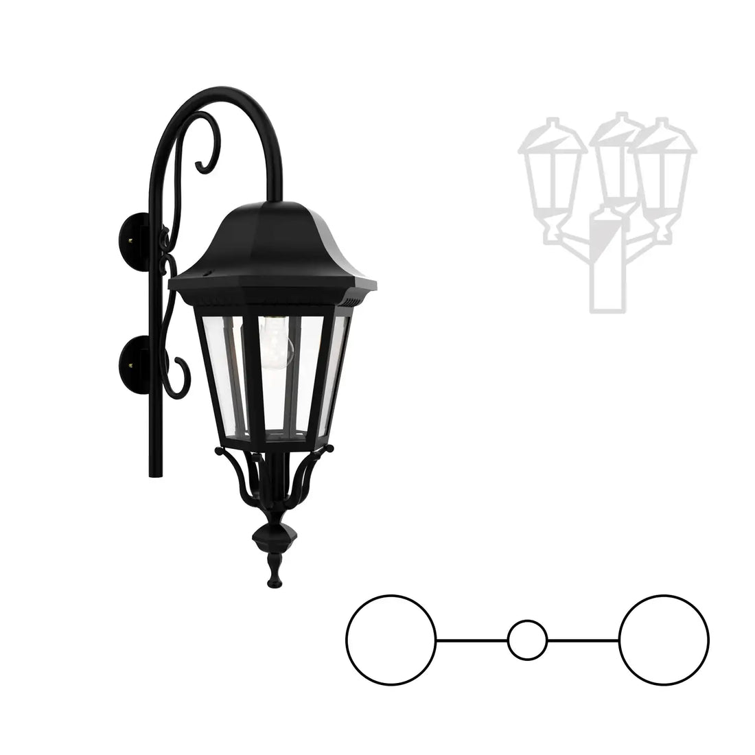 SNOC FLORENCE - DOUBLE HEAD DOWN MOUNT WITH CLOSED BOTTOM CANE FOR LARGE POST 33798 2A - Post