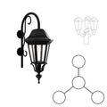 SNOC FLORENCE - THREE-HEAD MOUNTING AND CENTRAL HEAD DOWN WITH CLOSED BOTTOM CANE FOR LARGE FORMAT POLE 33798 3A1 - Post