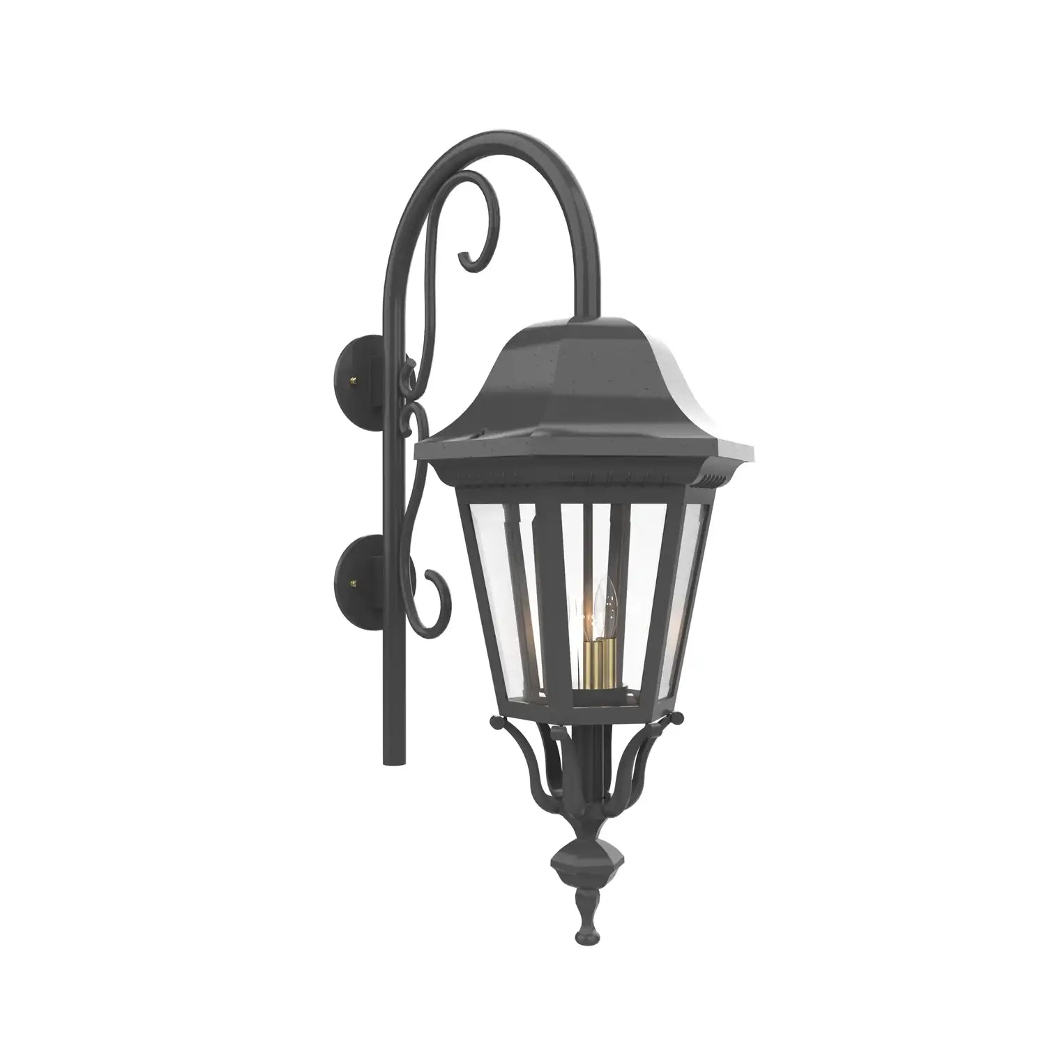 SNOC, FLORENCE - LARGE CLOSED BOTTOM CANE DOWN WALL MOUNT 33798, OUTDOOR WALL LIGHTS