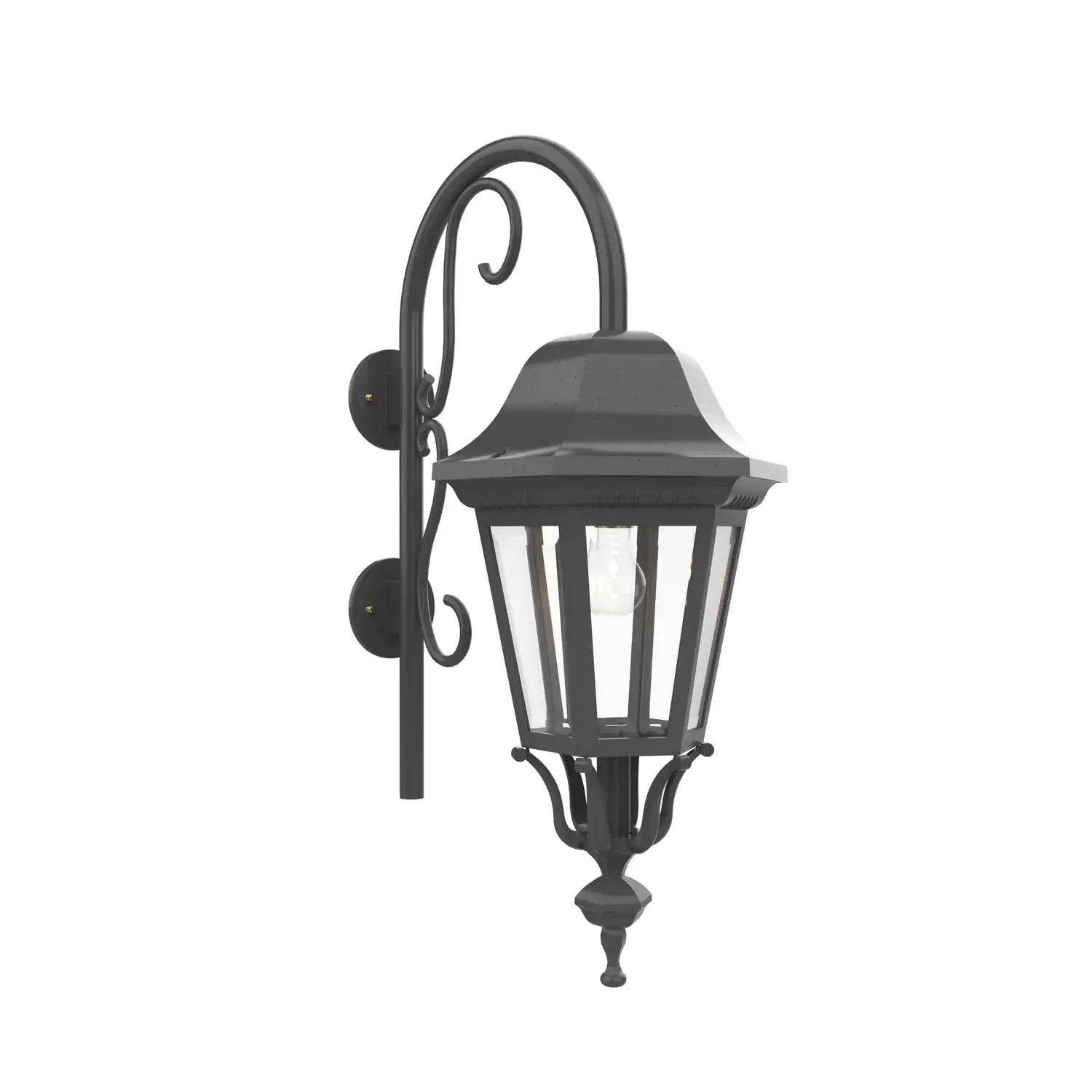 SNOC, FLORENCE - LARGE CLOSED BOTTOM CANE DOWN WALL MOUNT 33798, OUTDOOR WALL LIGHTS