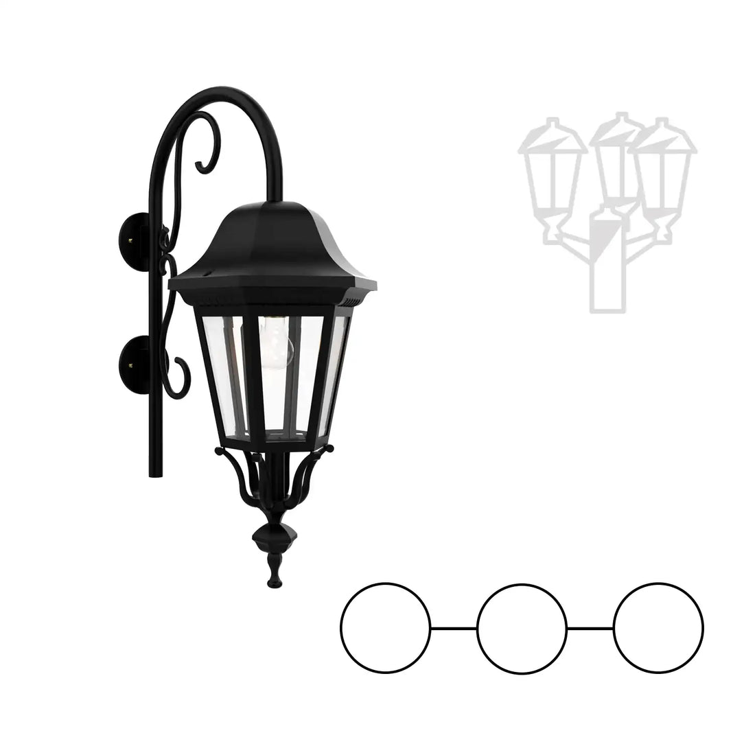 SNOC FLORENCE - DOUBLE-HEAD MOUNT AND CENTER HEAD DOWN WITH CLOSED BOTTOM CANE FOR LARGE POST 33798 2A1 - Post