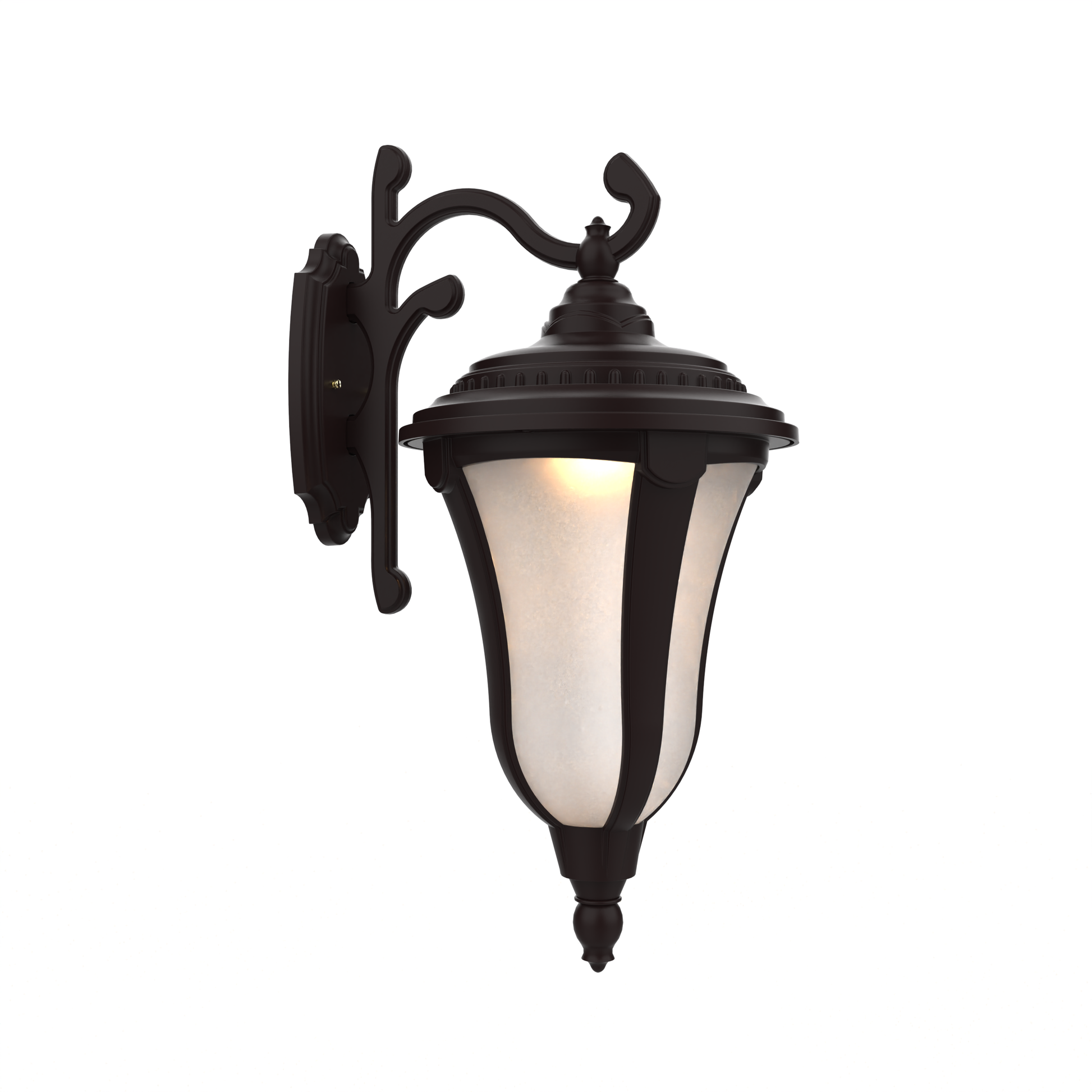 SNOC, MUNICH - WALL MOUNT DECORATIVE ARM DOWN CLOSED BOTTOM LARGE 34283, OUTDOOR WALL LIGHTS