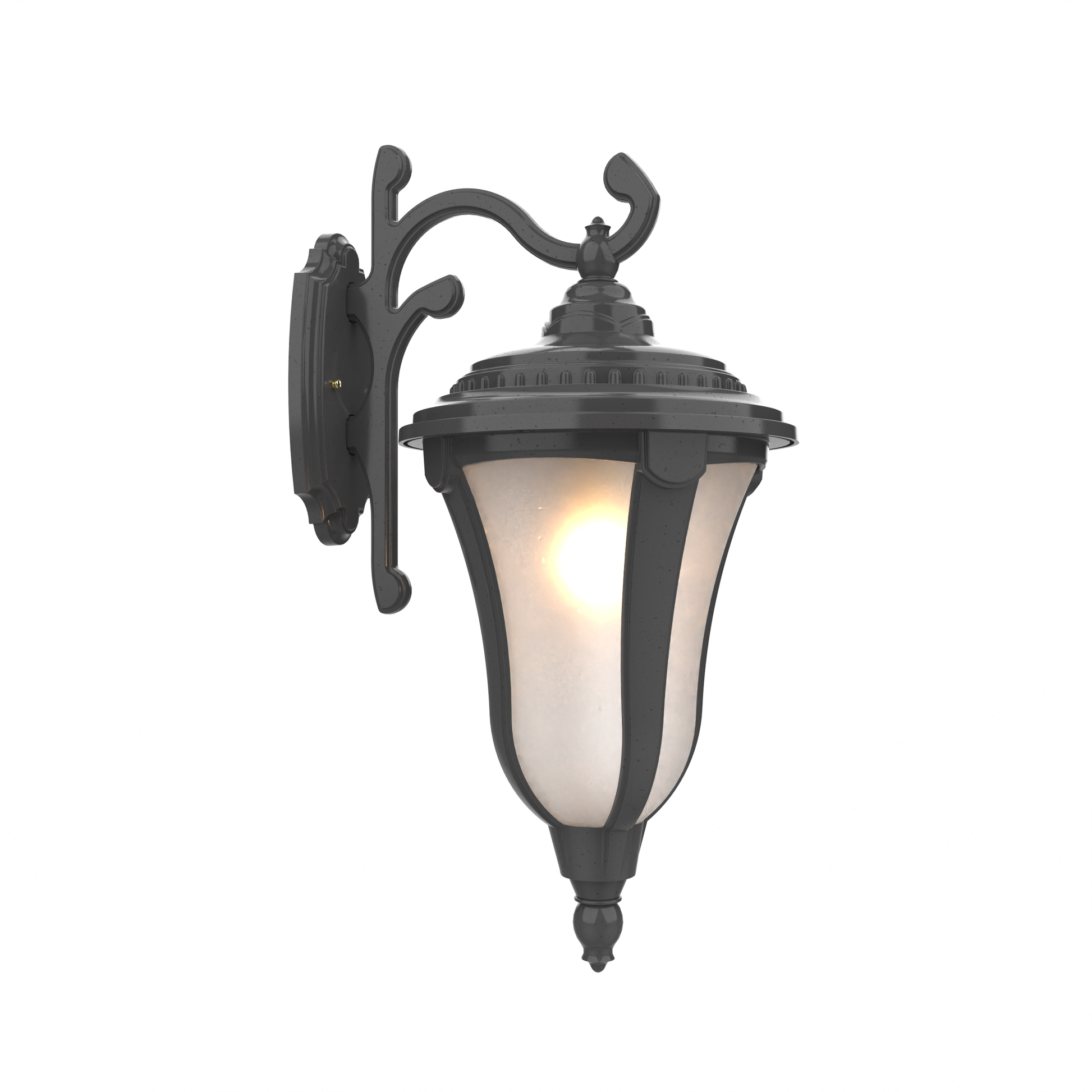 SNOC, MUNICH - WALL MOUNT DECORATIVE ARM DOWN CLOSED BOTTOM LARGE 34283, OUTDOOR WALL LIGHTS