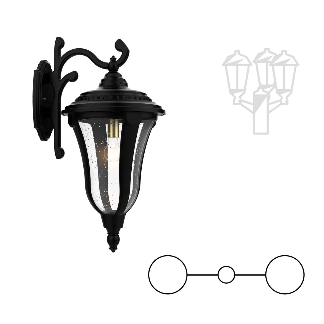 SNOC MUNICH - DOUBLE HEAD MOUNT DECORATIVE ARM DOWN CLOSED BOTTOM FOR LARGE POST 34283 2A - Post