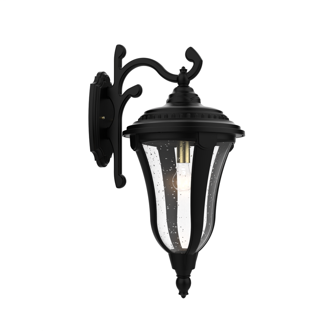 SNOC, MUNICH - WALL MOUNT DECORATIVE ARM DOWN CLOSED BOTTOM LARGE 34283, OUTDOOR WALL LIGHTS