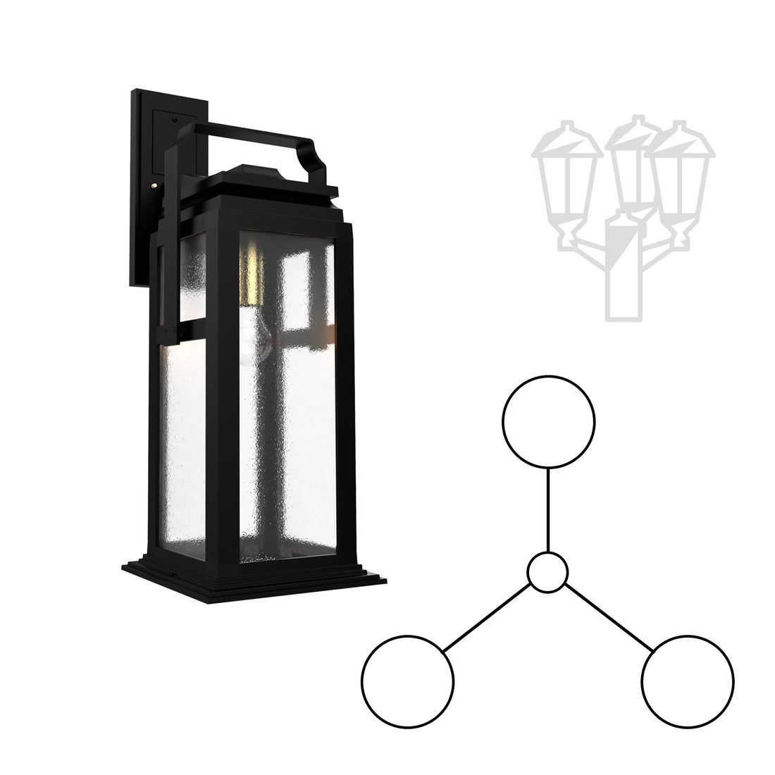 SNOC 65E SERIES - OPEN BOTTOM THREE HEAD DOWN MOUNT FOR LARGE POST 36510 3A - Post
