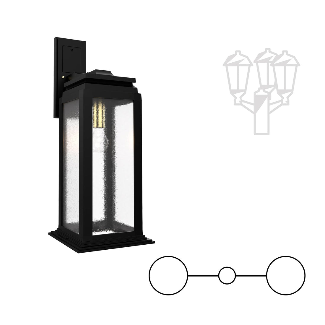 SNOC 65E SERIES - OPEN BOTTOM DOUBLE HEAD DOWN MOUNT FOR LARGE POST 36701 2A - Post