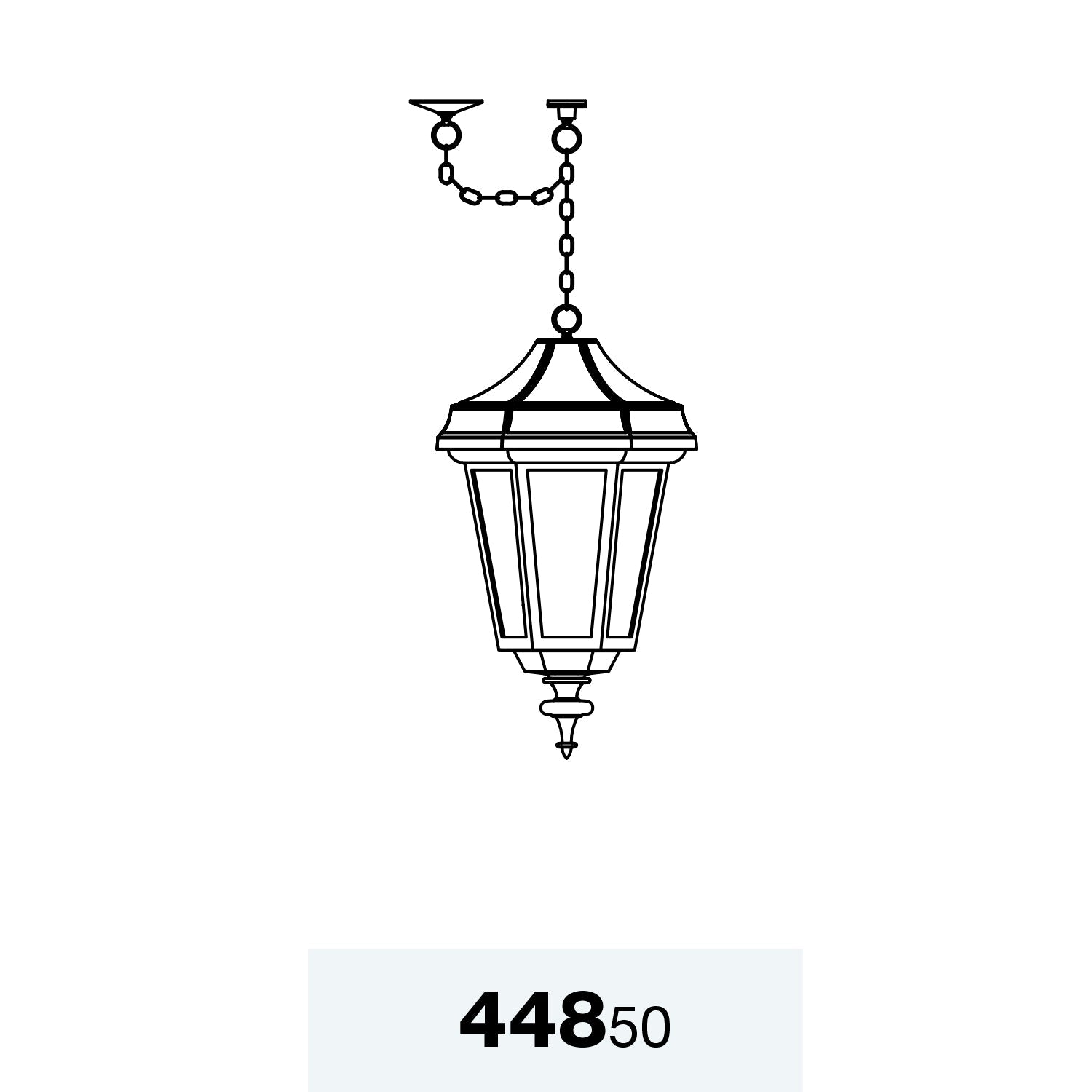 SNOC, OXFORD - X-LARGE CLOSED BOTTOM CHAIN CEILING MOUNT 44855, OUTDOOR CEILING LIGHT