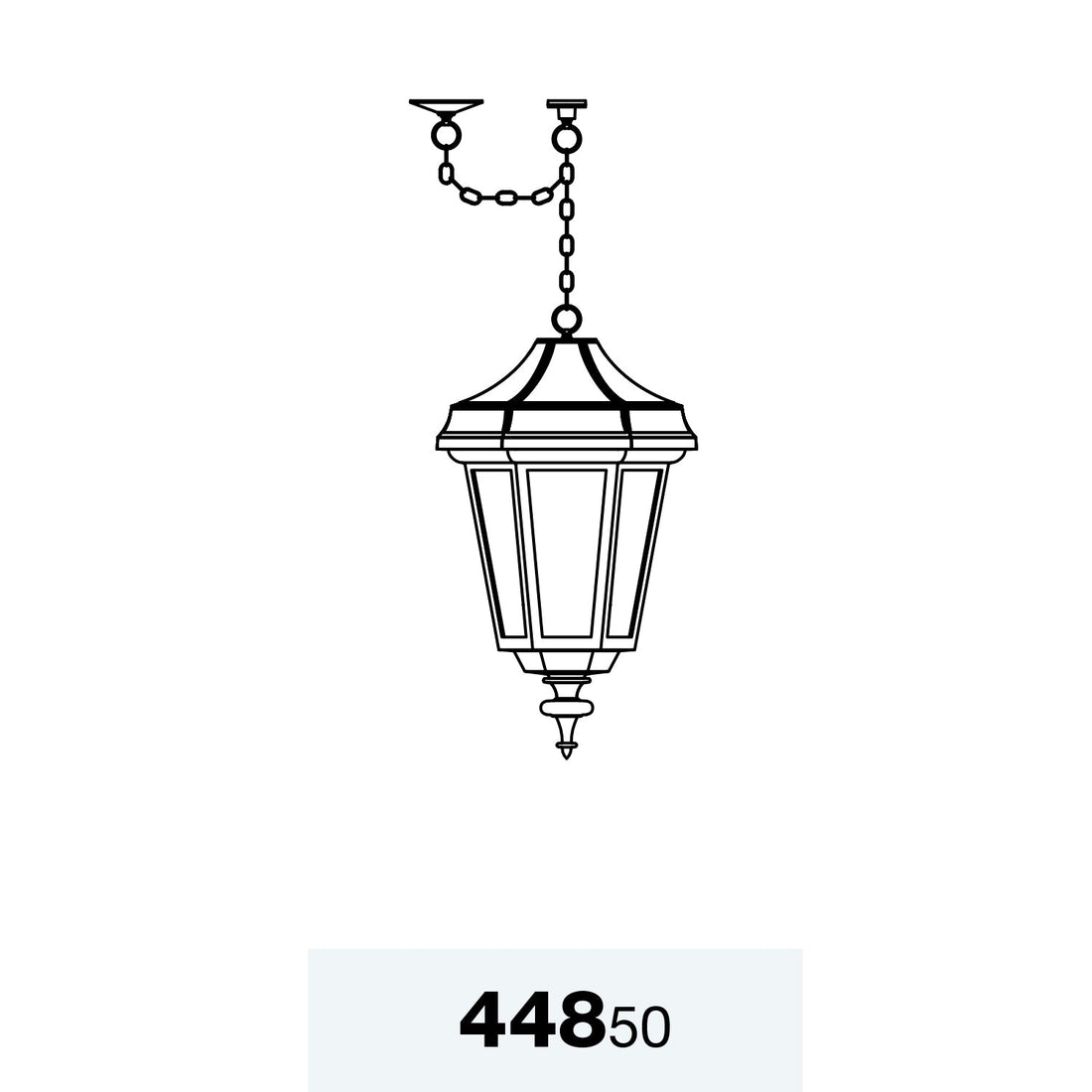 SNOC, OXFORD - X-LARGE CLOSED BOTTOM CHAIN CEILING MOUNT 44855, OUTDOOR CEILING LIGHT