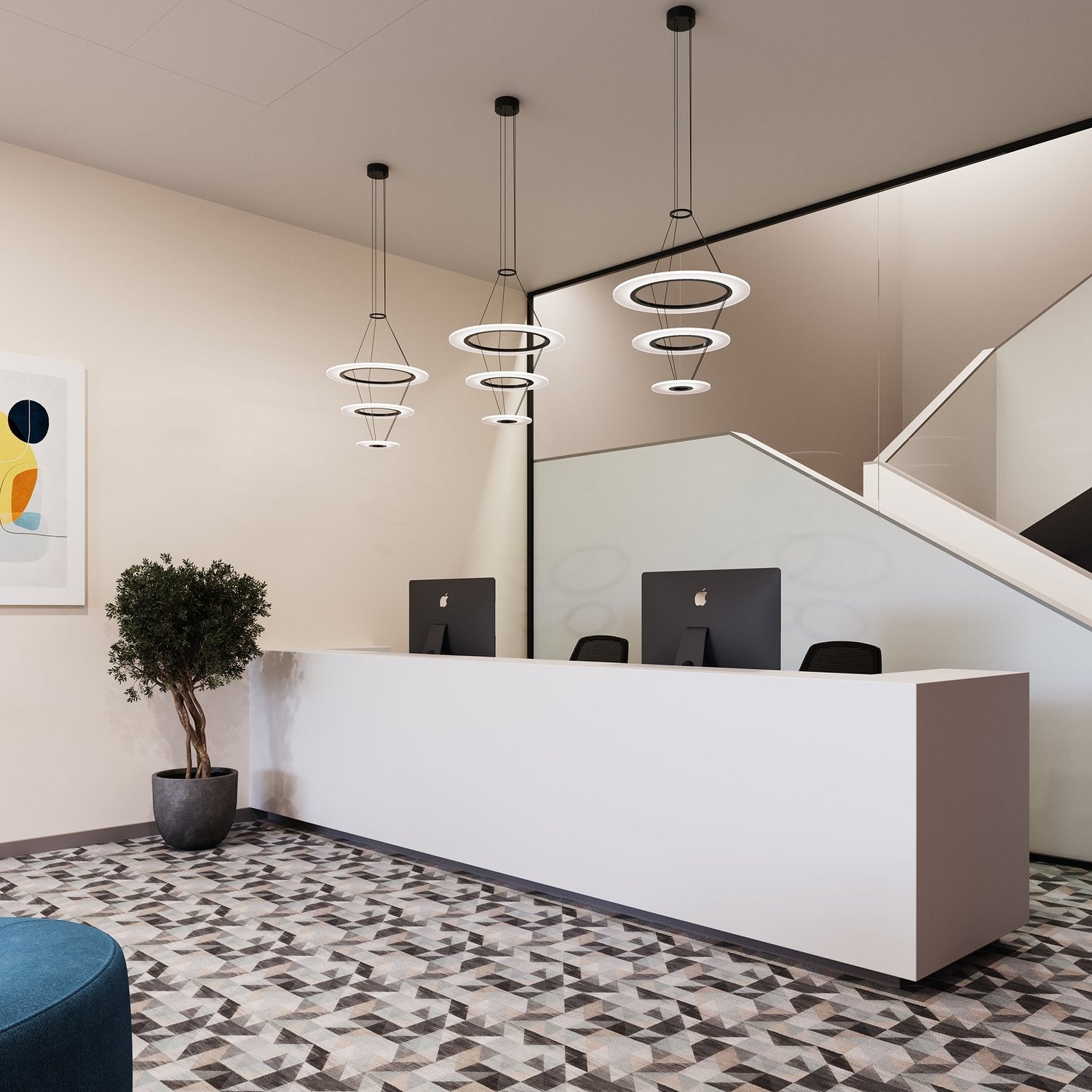 SONNEMAN, ARCTIC RINGS TRIPLE LED RING PENDANT, PENDANT LIGHT