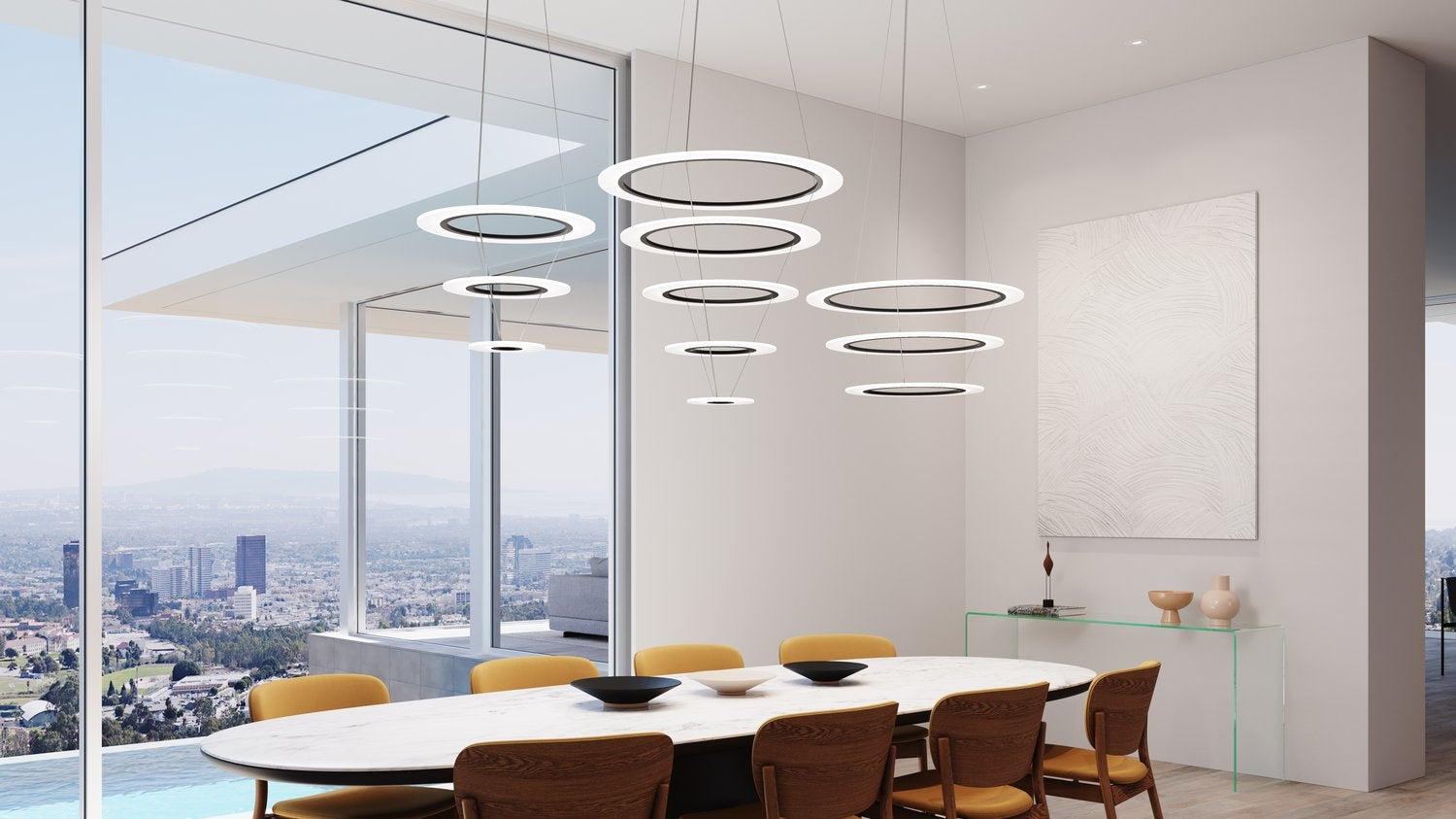 SONNEMAN, ARCTIC RINGS TRIPLE LED RING PENDANT, PENDANT LIGHT