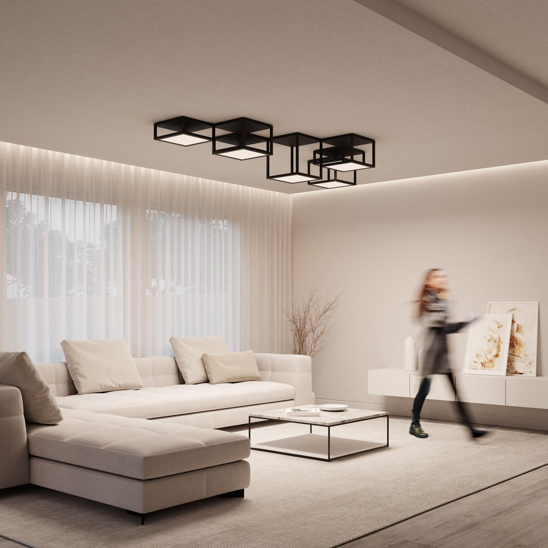 SONNEMAN, CUBIX LED SURFACE MOUNT, SEMI FLUSH MOUNT LIGHT