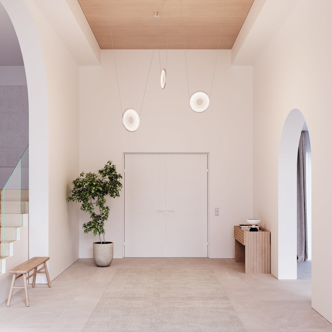 SONNEMAN, YO COIN 3-LUMINAIRE CONFIGURATION, PENDANT LIGHT