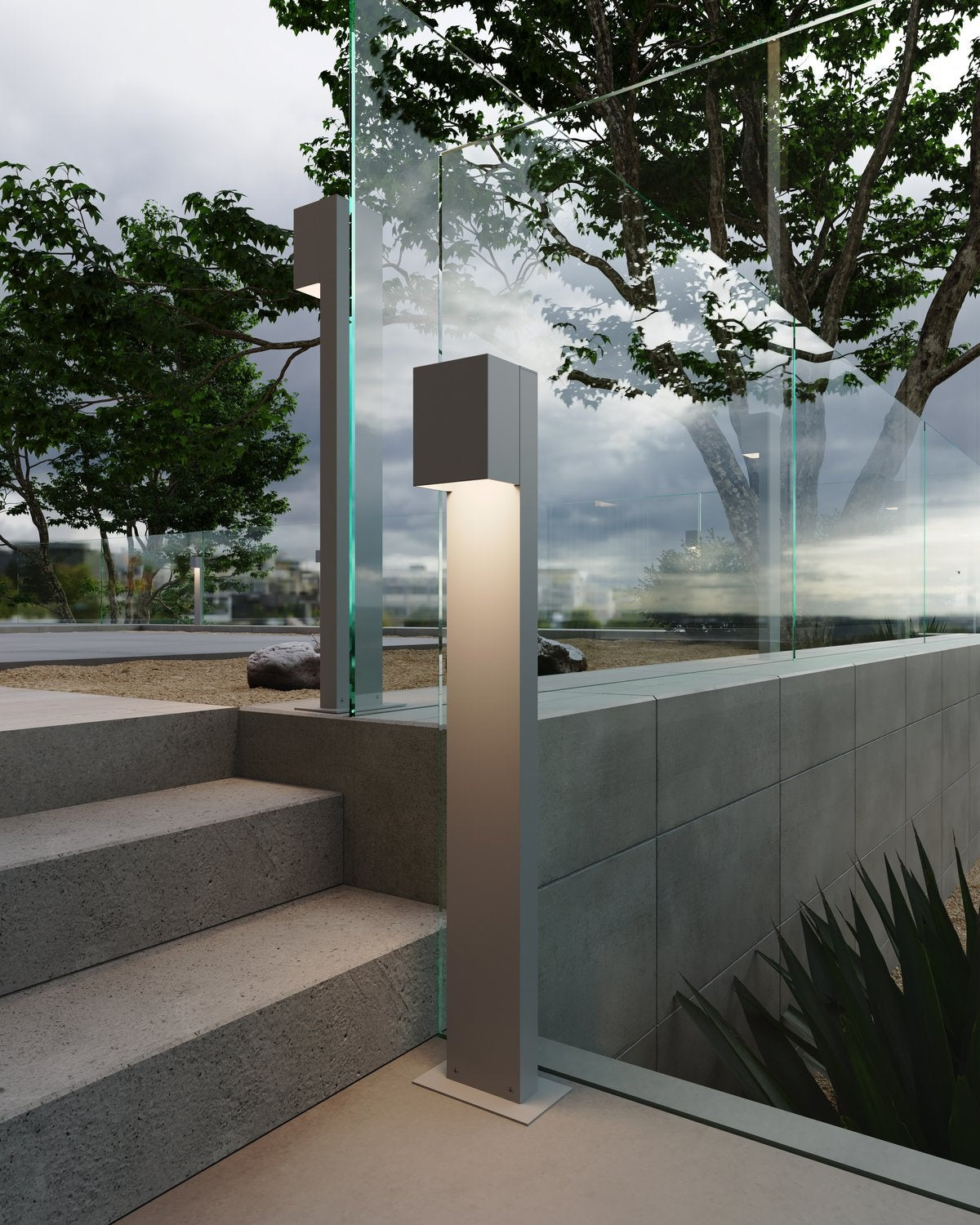 SONNEMAN, BOX LED BOLLARD | 7343.74-WL, PATH LIGHTS
