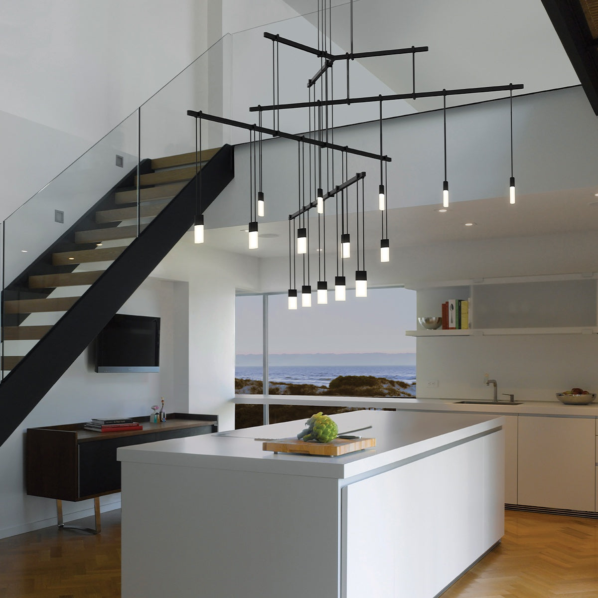 SONNEMAN, SUSPENDERS 4-TIER TRI-BAR, PENDANT LIGHT