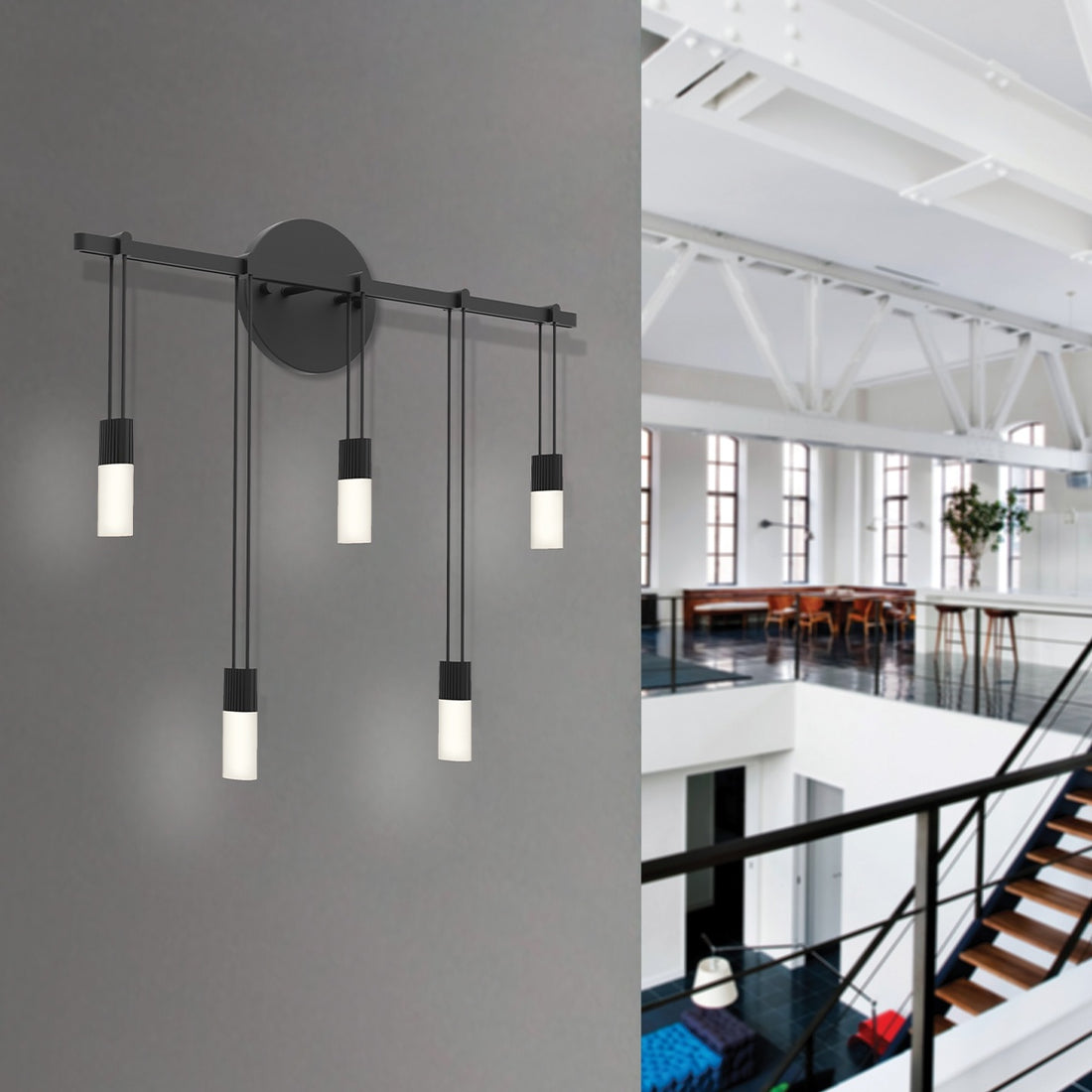 SONNEMAN, SUSPENDERS STAGGERED BAR SCONCE, WALL SCONCES