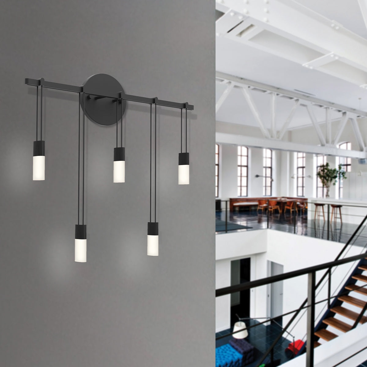 SONNEMAN, SUSPENDERS STAGGERED BAR SCONCE, WALL SCONCES