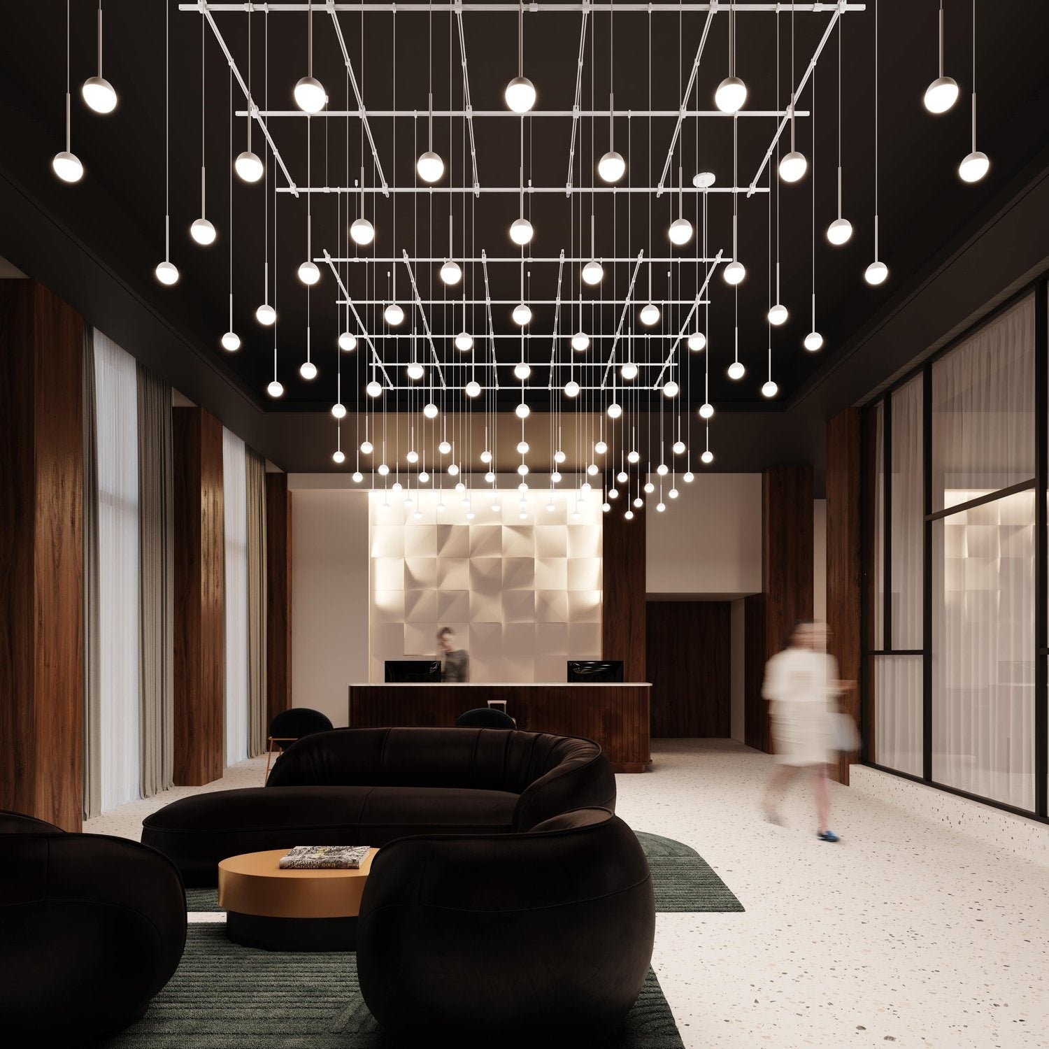 SONNEMAN, SUSPENDERS SQUARE GRIDSCAPE, PENDANT LIGHT