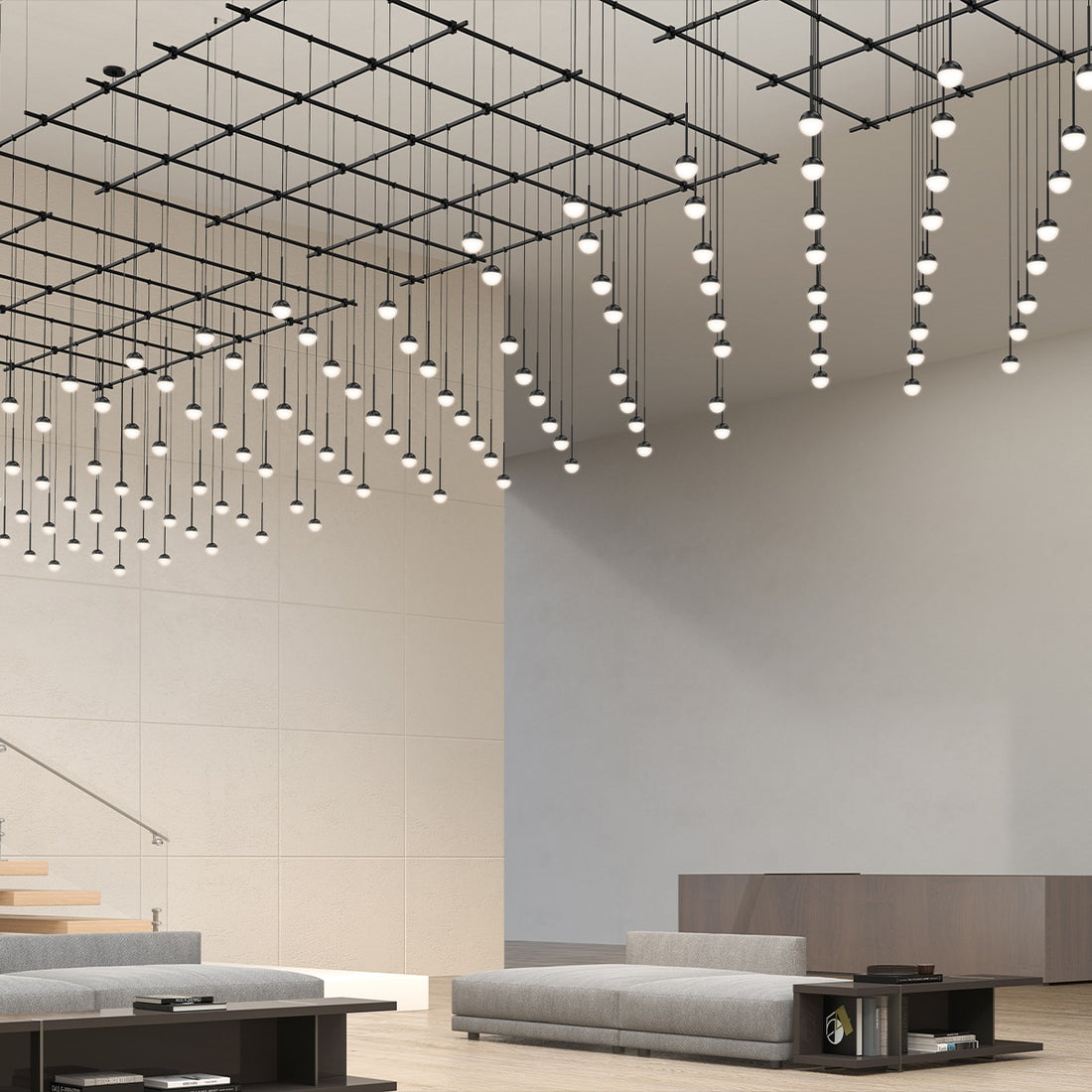 SONNEMAN, SUSPENDERS SQUARE GRIDSCAPE, PENDANT LIGHT