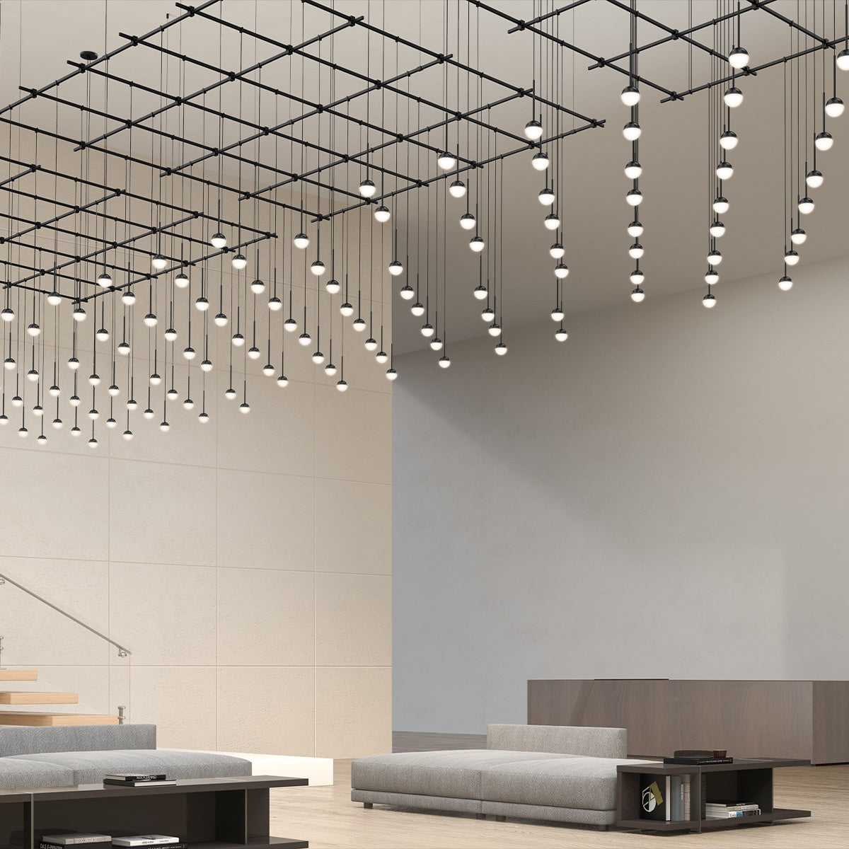 SONNEMAN, SUSPENDERS SQUARE GRIDSCAPE, PENDANT LIGHT
