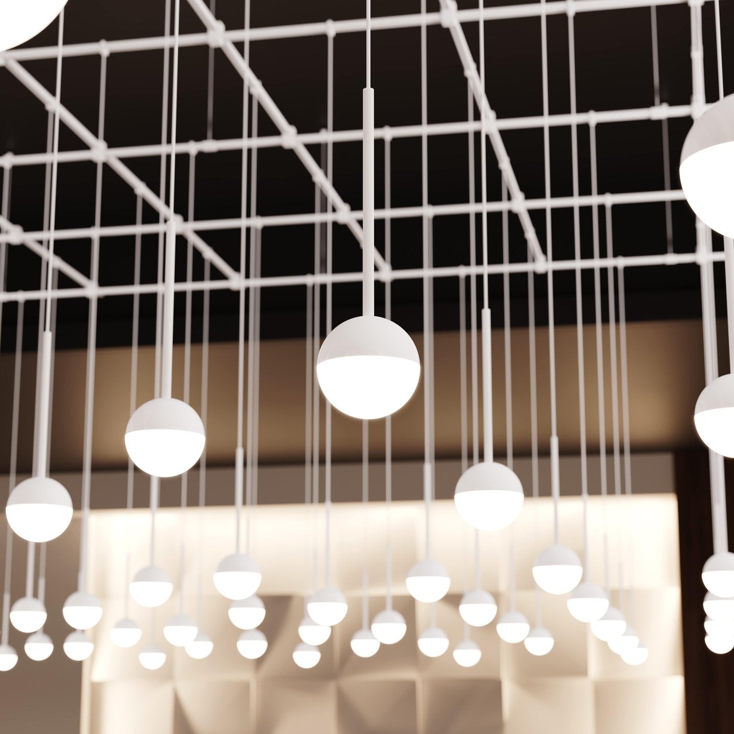 SONNEMAN, SUSPENDERS SQUARE GRIDSCAPE, PENDANT LIGHT