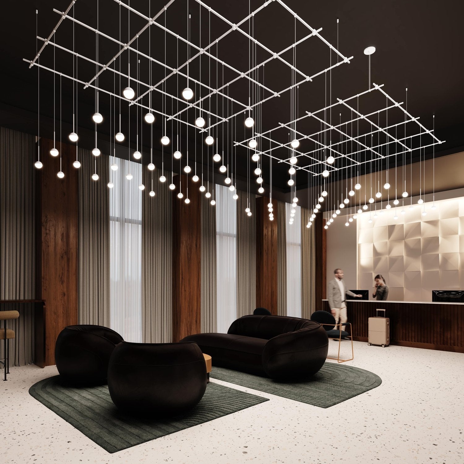 SONNEMAN, SUSPENDERS SQUARE GRIDSCAPE, PENDANT LIGHT