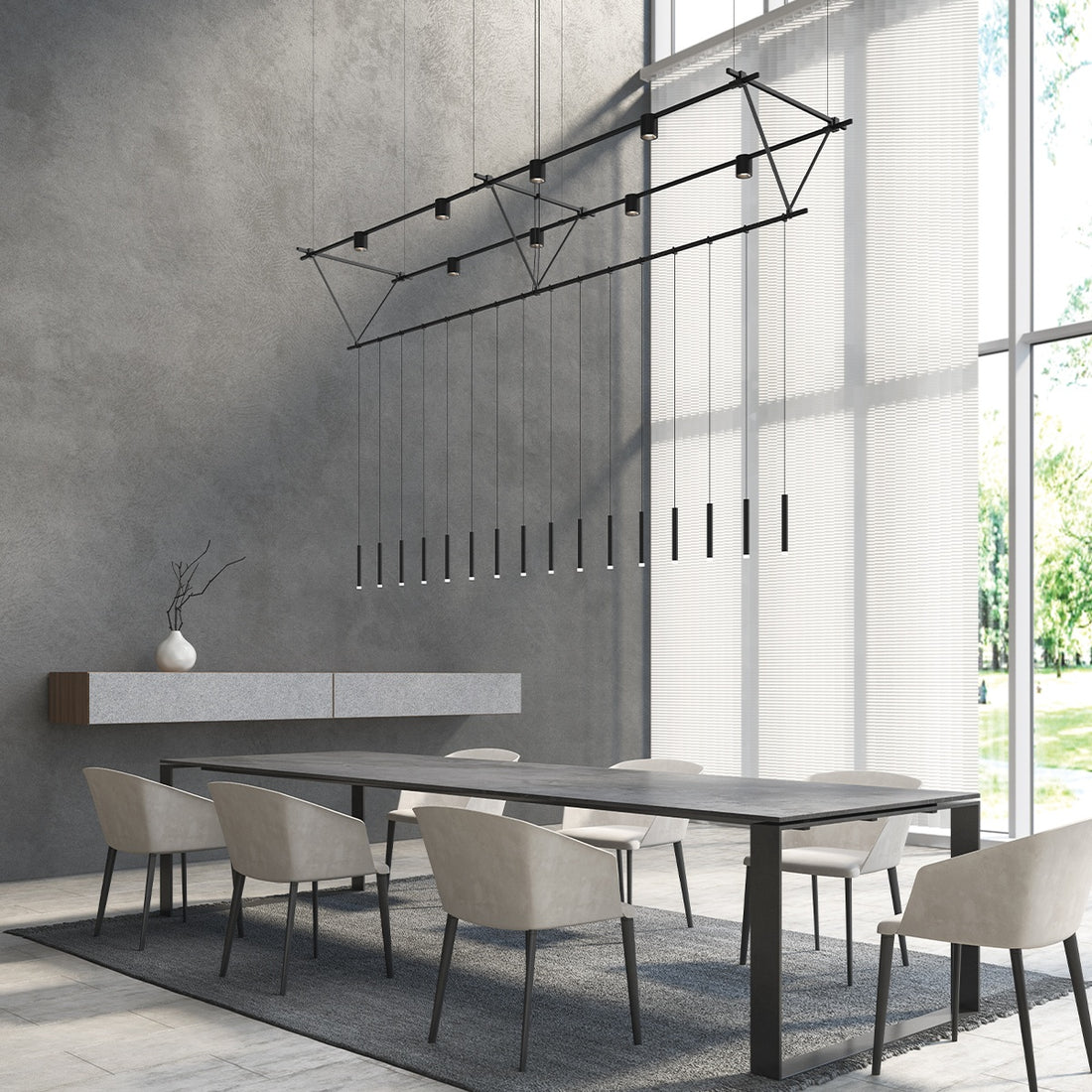 SONNEMAN, SUSPENDERS TRI-BAR TRUSS, PENDANT LIGHT