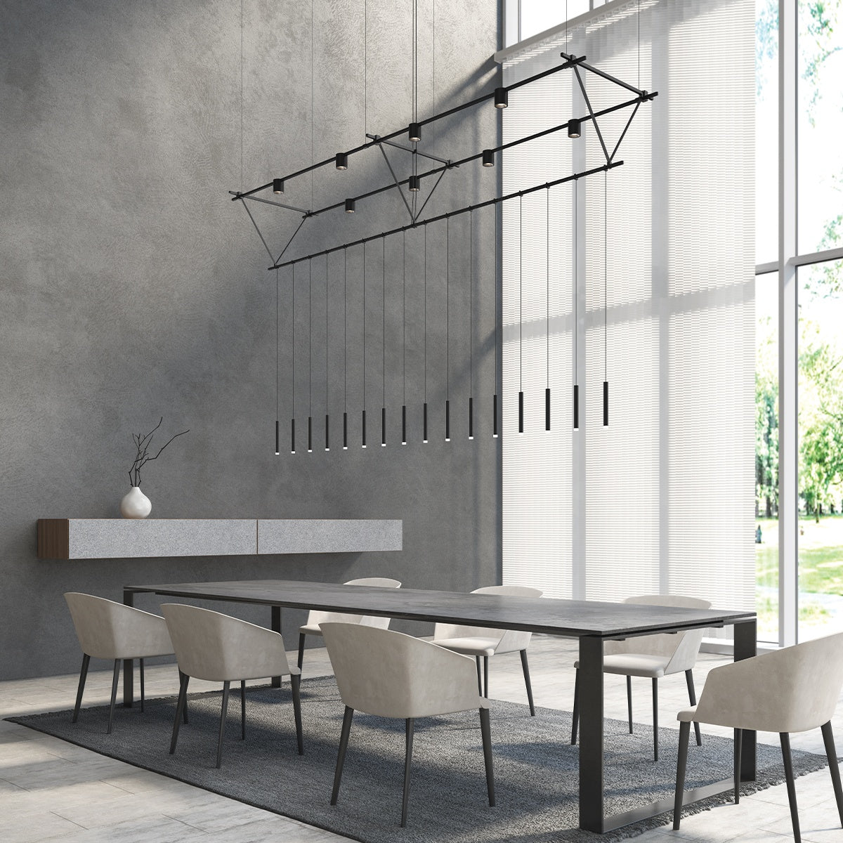 SONNEMAN, SUSPENDERS TRI-BAR TRUSS, PENDANT LIGHT