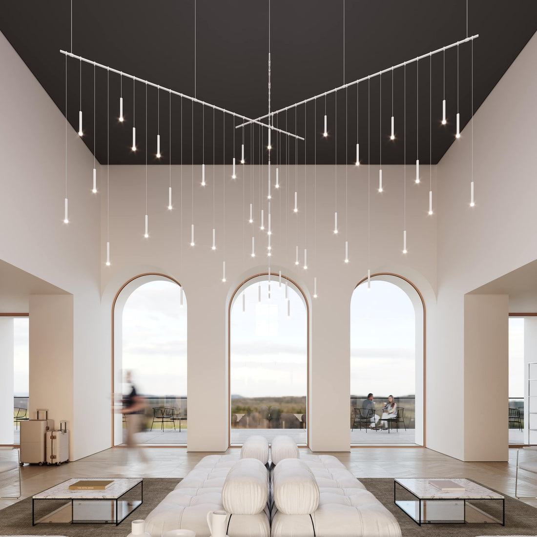 SONNEMAN, SUSPENDERS FREEFORM TRI-BAR, PENDANT LIGHT