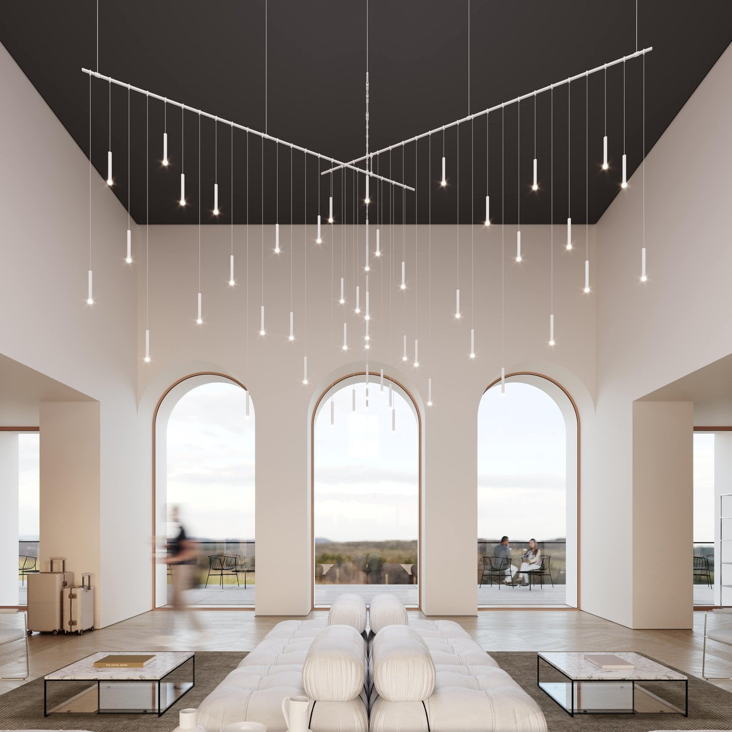 SONNEMAN, SUSPENDERS FREEFORM TRI-BAR, PENDANT LIGHT