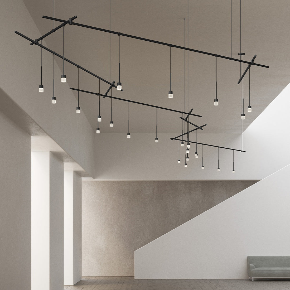 SONNEMAN, SUSPENDERS 10 BAR FREEFORM ZIG-ZAG, PENDANT LIGHT