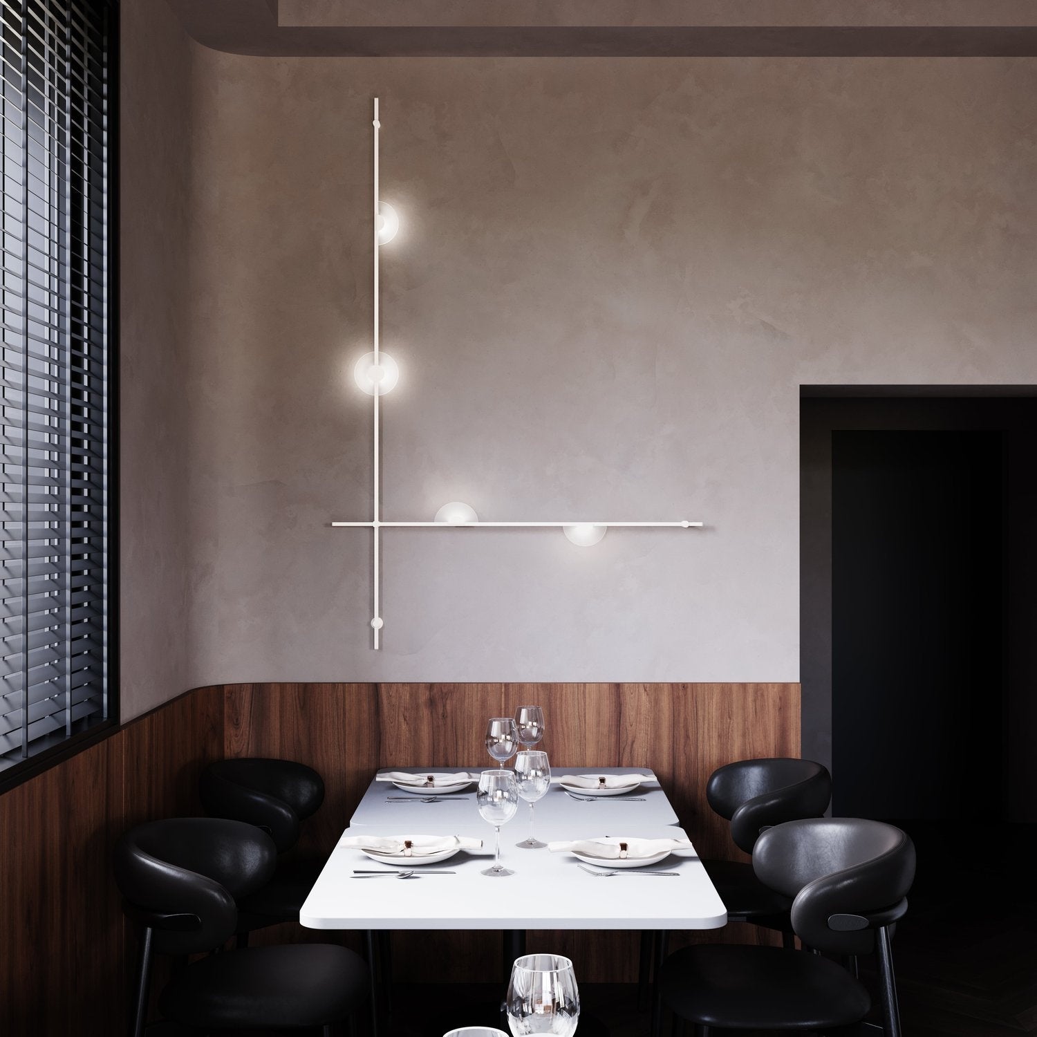 SONNEMAN, SUSPENDERS 2-BAR WALL MOUNT, WALL SCONCES