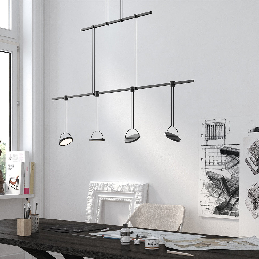 SONNEMAN, SUSPENDERS LINEAR: 2-TIER, PENDANT LIGHT