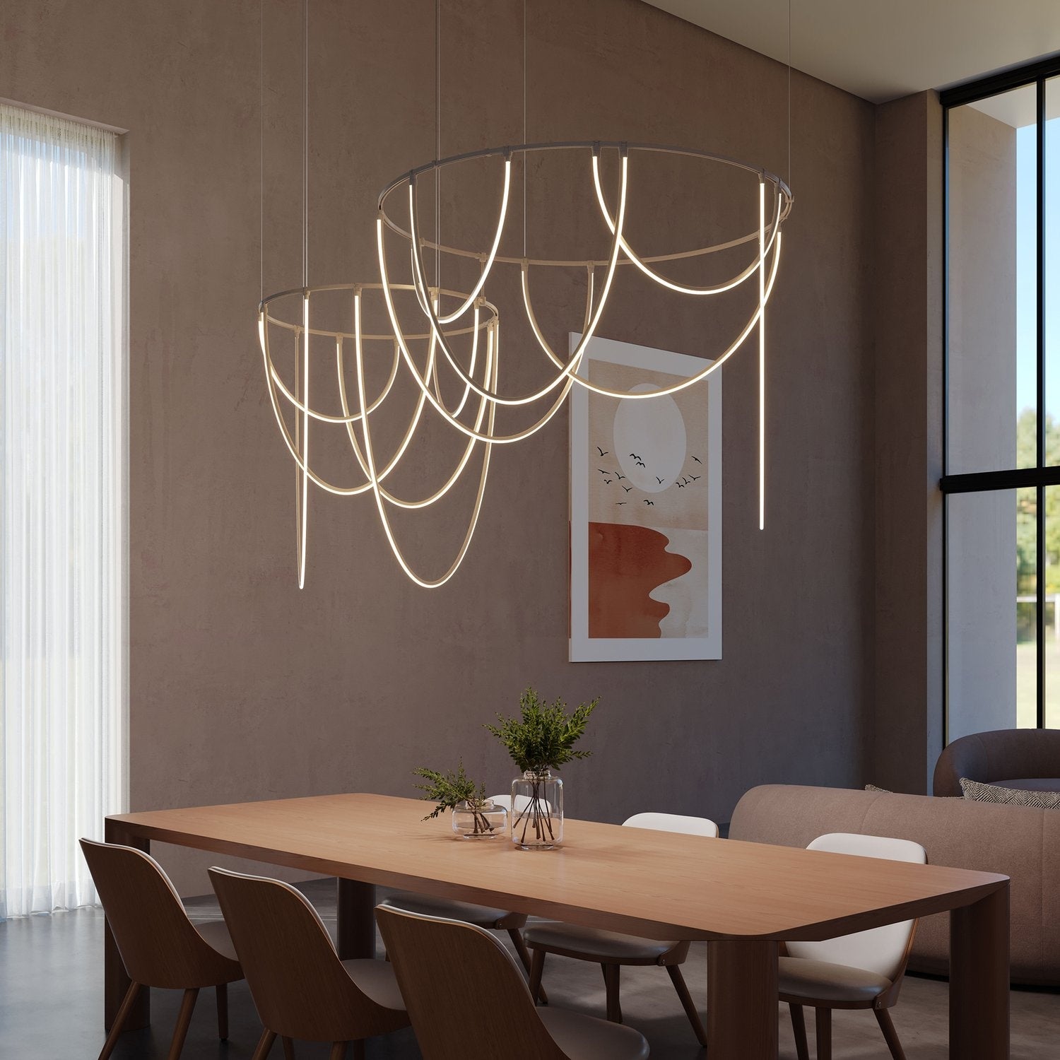 SONNEMAN, SUSPENDERS 2-BAR OFFSET RING, PENDANT LIGHT