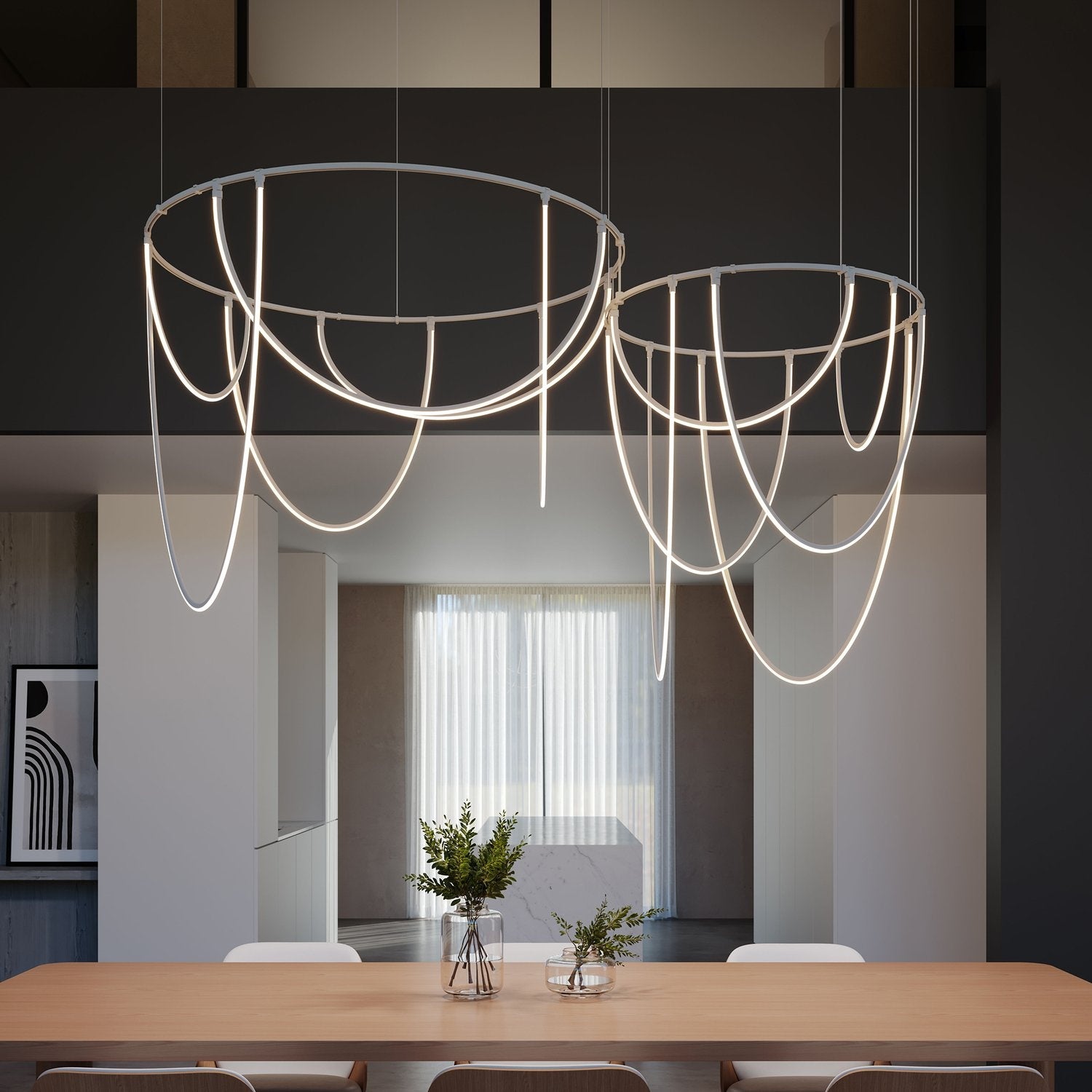 SONNEMAN, SUSPENDERS 2-BAR OFFSET RING, PENDANT LIGHT