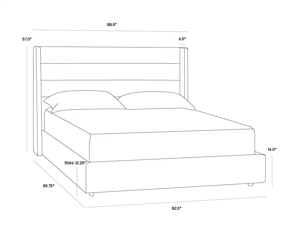 EMMIT BED - KING - MARBLE - Beds